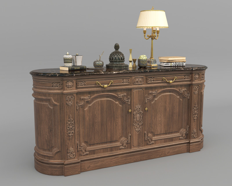 European Classic style Cabinet and Decoration 6 3D Model .c4d .max .obj .3ds .fbx .stl .blend 