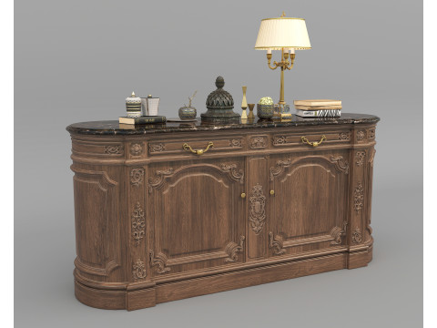 European Classic style Cabinet and Decoration 6 3D Model