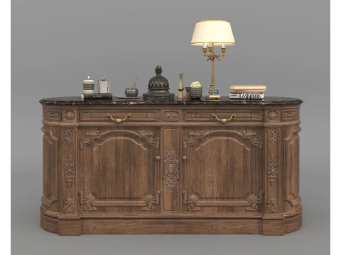 Arm&aacute;rio e Decora&ccedil;&atilde;o de estilo cl&aacute;ssico europeu 6 Modelo 3D