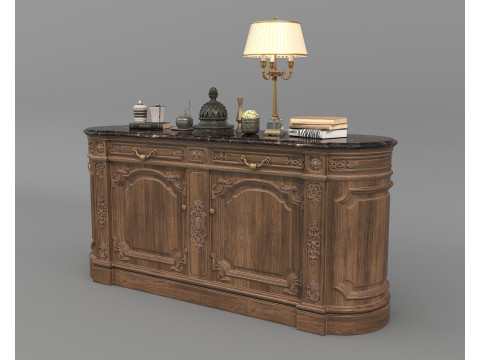 European Classic style Cabinet and Decoration 6 3D Model
