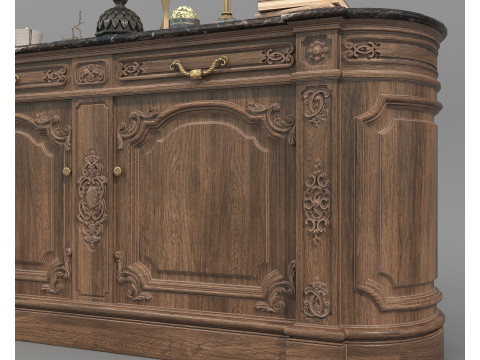 European Classic style Cabinet and Decoration 6 3D Model