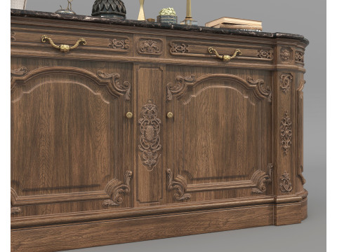 European Classic style Cabinet and Decoration 6 3D Model