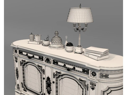 Arm&aacute;rio e Decora&ccedil;&atilde;o de estilo cl&aacute;ssico europeu 6 Modelo 3D
