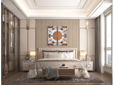 Modern Bedroom Scene 35 Modelo 3D
