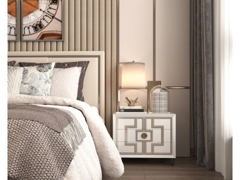 Modern Bedroom Scene 35 3D Model