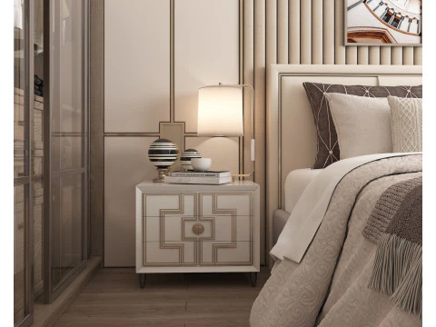 Modern Bedroom Scene 35 3D Model