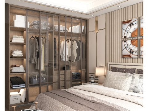 Modern Bedroom Scene 35 Modello 3D