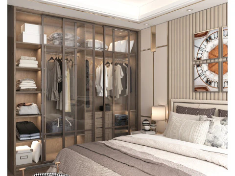Modern Bedroom Scene 35 3D Model