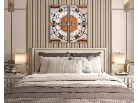 Modern Bedroom Scene 35 3D Model