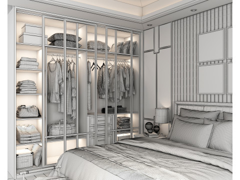 Modern Bedroom Scene 35 Modello 3D