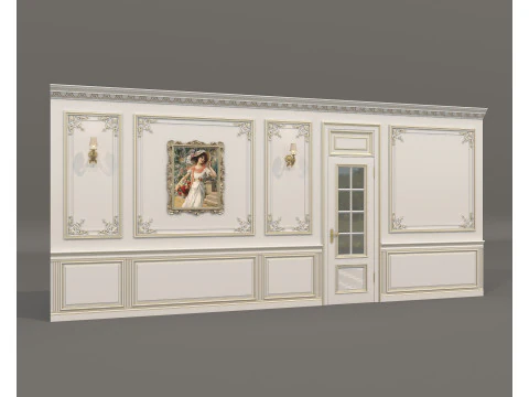 Klasik Fransız tarzında Duvar Kalıplama 44 3D Model