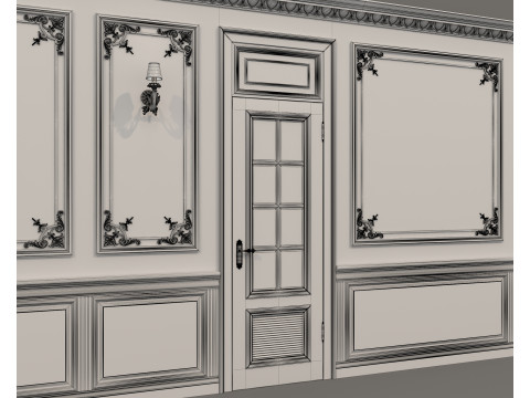 Wall Molding in Classic French style 44 3D Model
