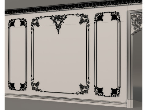 Wall Molding in Classic French style 45 3D Model