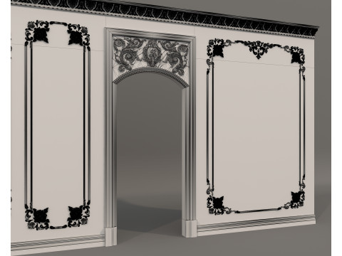Wall Molding in Classic French style 45 3D Model