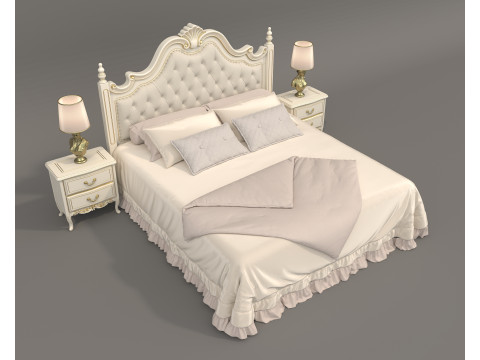 Classic European style Bed set 60 3D Model