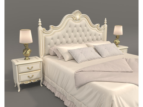 Classic European style Bed set 60 3D Model
