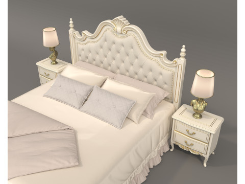 Classic European style Bed set 60 3D Model
