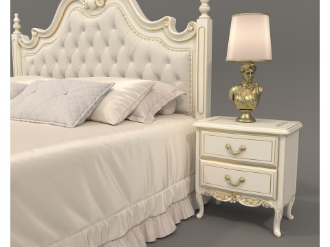 Classic European style Bed set 60 3D Model