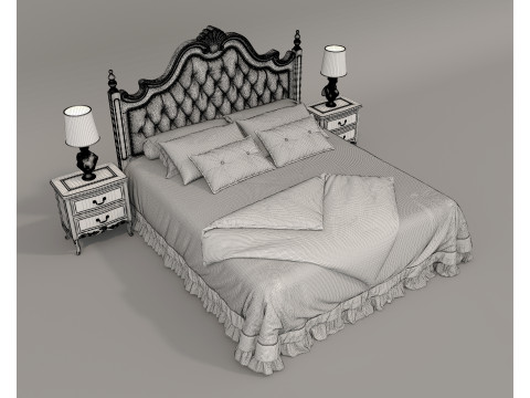 Classic European style Bed set 60 3D Model