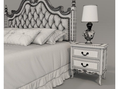 Classic European style Bed set 60 3D Model