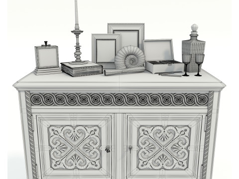Cabinet and Decoration 3 Modello 3D