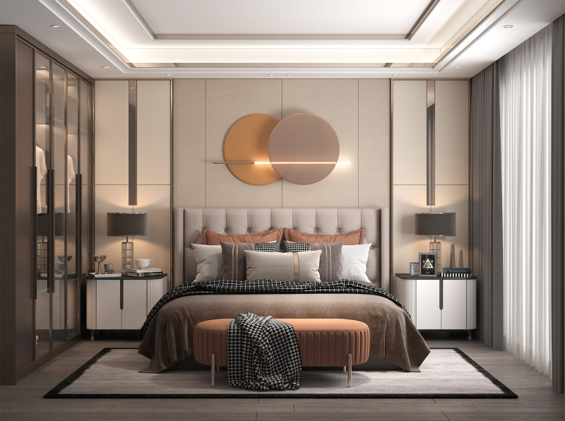 Modern Bedroom Scene 36 3D Model .c4d .max .obj .3ds .fbx .stl .blend 