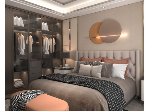 Modern Bedroom Scene 36 3D Model