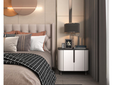 Modern Bedroom Scene 36 3D Model