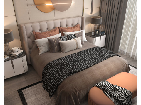 Modern Bedroom Scene 36 3D Model