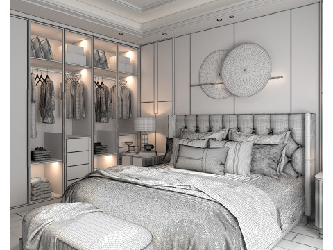Modern Bedroom Scene 36 3D Model