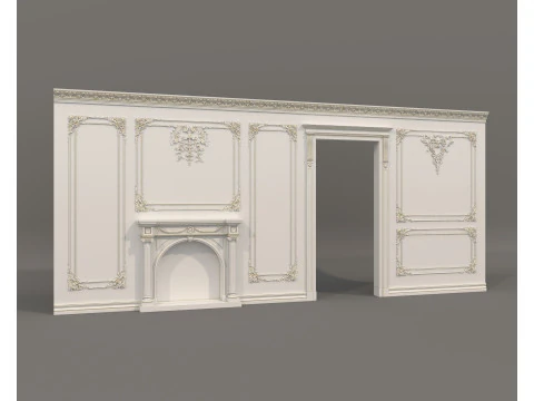 Klasik Fransız tarzında Duvar Kalıplama 46 3D Model