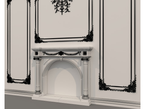Wall Molding in Classic French style 46 Modelo 3D