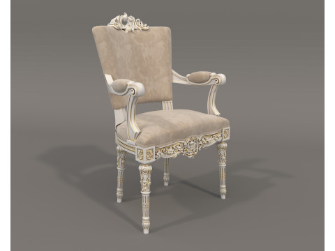 Classic European style Dining Table and Chairs 48 3D Model