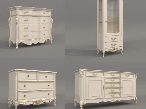 European Classic style Cabinet Collection 3 3Dモデル
