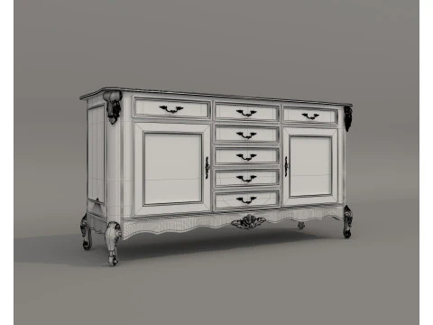 ヨーロピアンクラシックスタイルキャビネットコレクション3 3Dモデル
