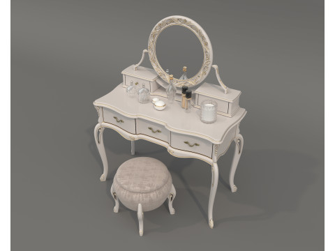 Classic European style Dressing Table 23 Modello 3D