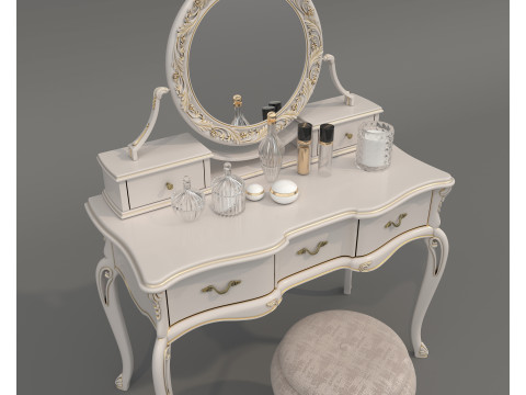 Classic European style Dressing Table 23 Modello 3D
