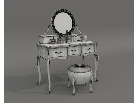 Classic European style Dressing Table 23 Modello 3D
