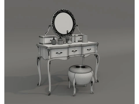 Classic European style Dressing Table 23 3D Model