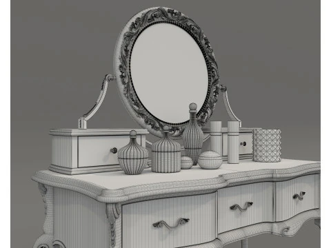 Classic European style Dressing Table 23 3D Model