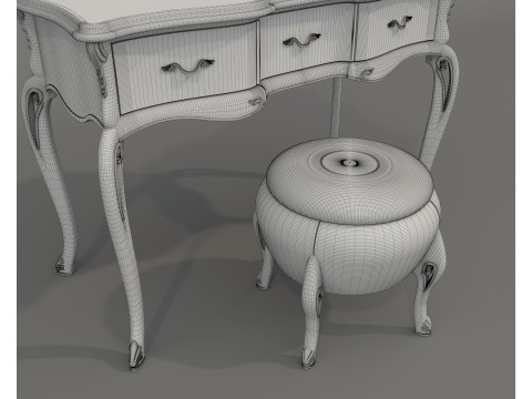 Classic European style Dressing Table 23 Modello 3D