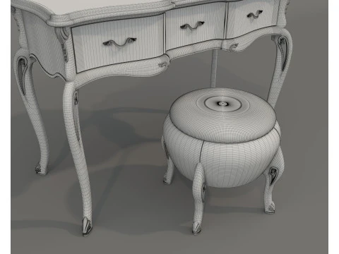 Classic European style Dressing Table 23 3D Model