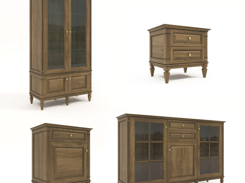 European Classic style Cabinet Collection 4 3D Model