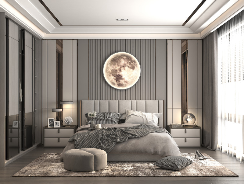 Modern Bedroom Scene 37 Model 3D .c4d .max .obj .3ds .fbx .stl .blend 