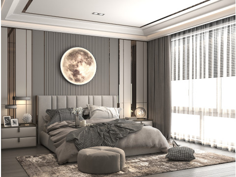 Modern Bedroom Scene 37 Model 3D