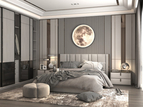 Modern Bedroom Scene 37 Model 3D