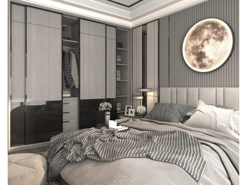 Modern Bedroom Scene 37 Model 3D