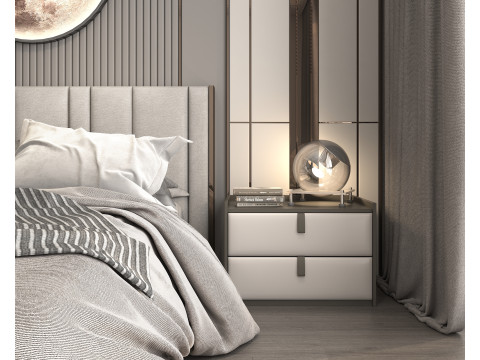Modern Bedroom Scene 37 Model 3D