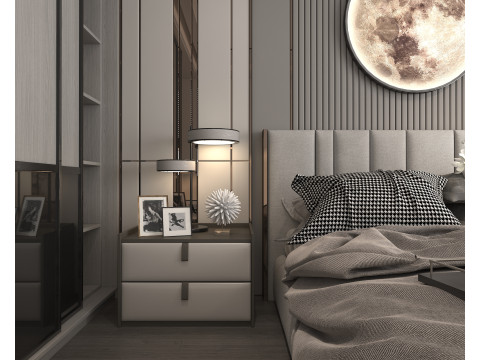 Modern Bedroom Scene 37 Model 3D