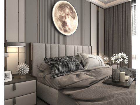 Modern Bedroom Scene 37 Model 3D